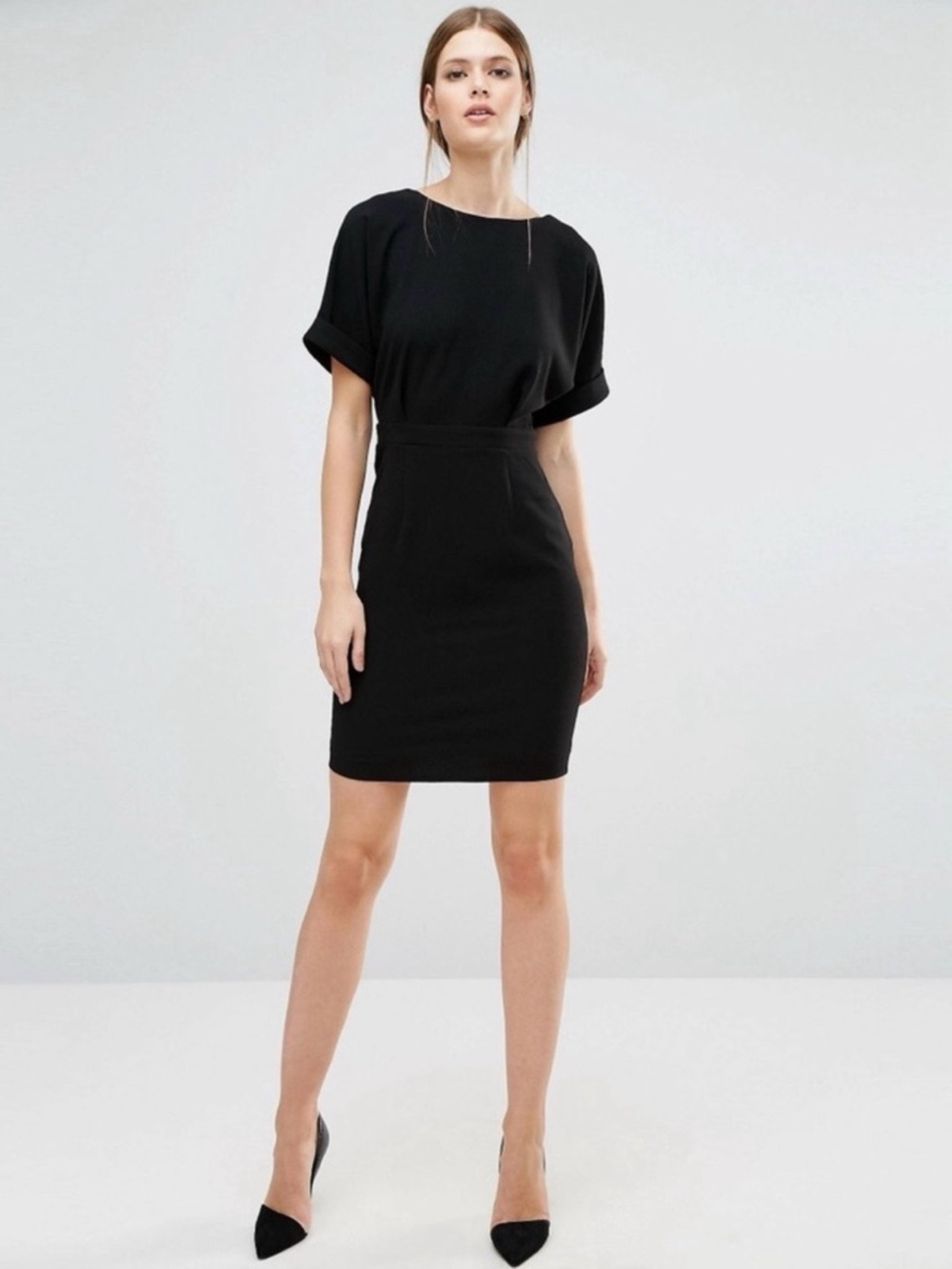 NWT ASOS ‘Wiggle Mini Dress’ in Black Crepe Material Plus Size 26 ASO Meghan M